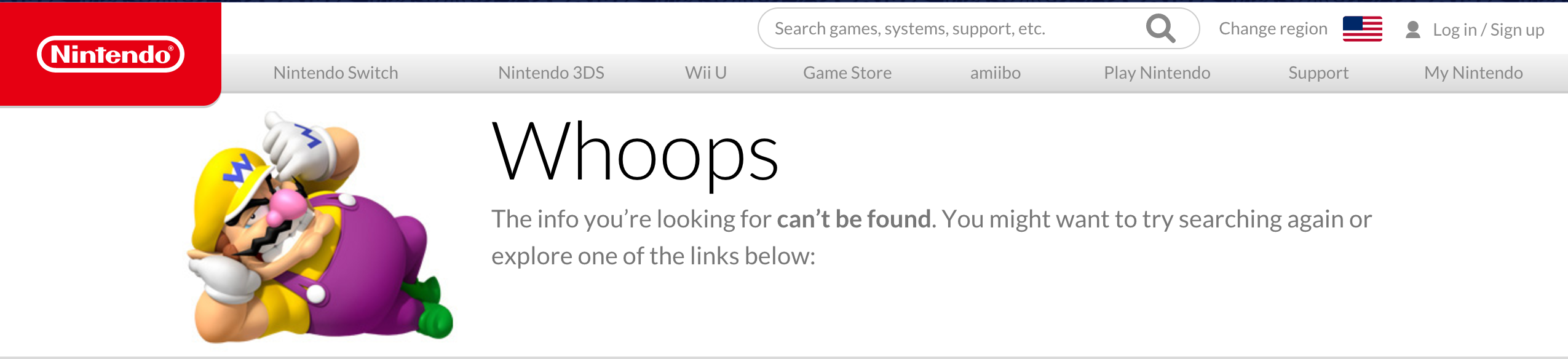 404 page nintendo