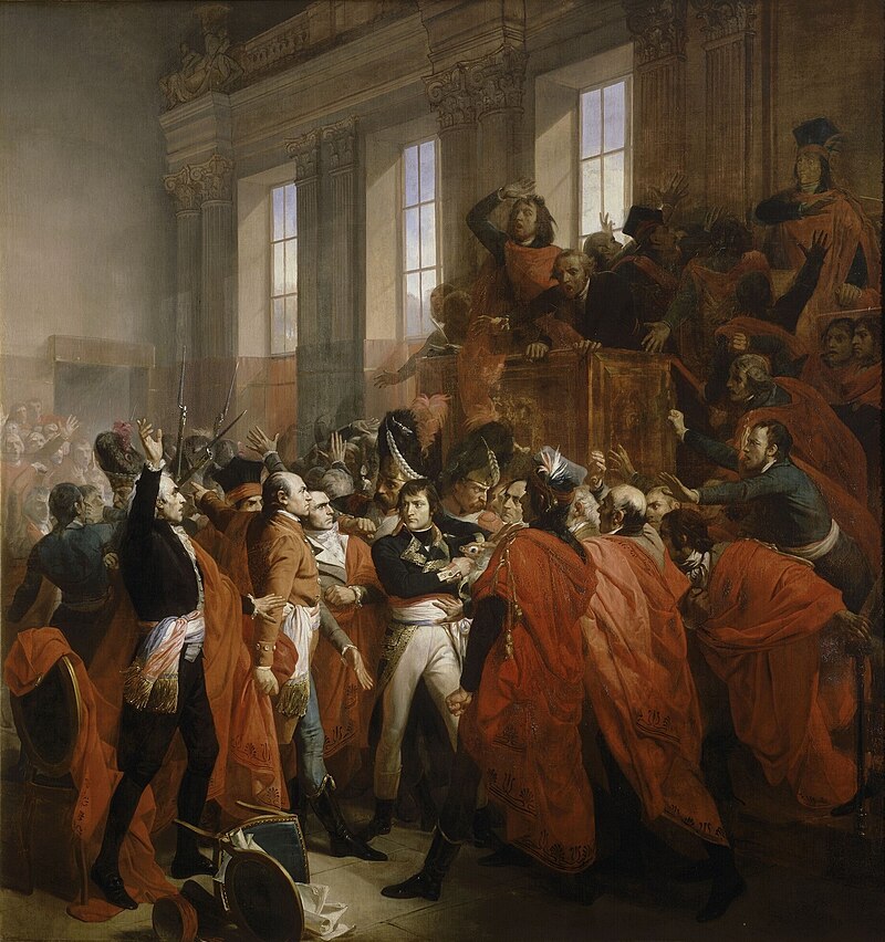 General Napoleon Bonaparte during the Coup of 18 Brumaire in Saint-Cloud, detail of painting by François Bouchot, 1840